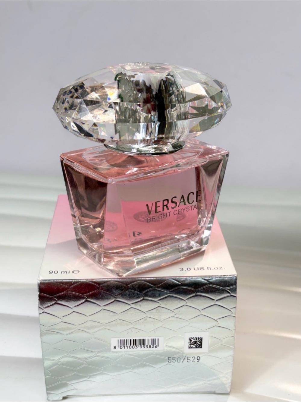 Versace Bright Crystal Pink Glass Perfume Bottle - Picture 2 of 3